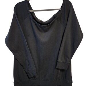 TORRID Off-Shoulder Light Weight Black Long Sleeve Sweatshirt Size 1
